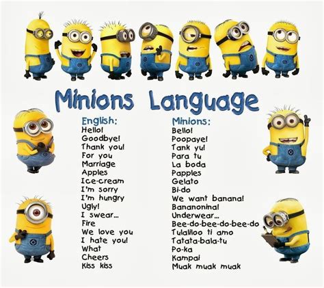 Learn How To Speak Minion Minions Language Minion Jokes Cute Minions