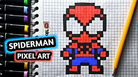 Como Dibujar A Hombre Araña Paso A Paso Facil Pixel Art Tutorial