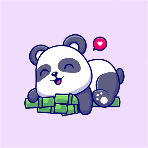 Bonito Panda Hug Bamboo Cartoon Vector Icon Ilustração Conceito De