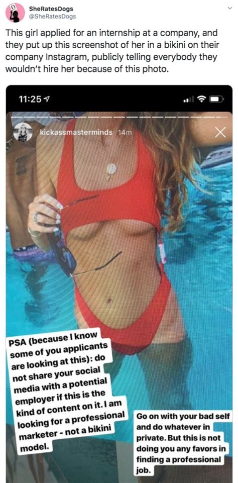 Company Shames A Candidate On Instagram For Posting A Bikini Photo On