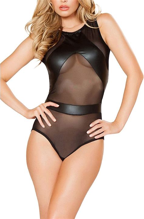 Bolawoo Leather Lingerie Lacquer Women S Leather Erotic Jumpsuits