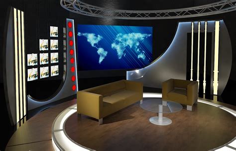 Virtual Tv Studio Chat Set 19 3d Model