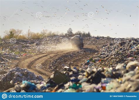 Mountains Of Garbage On The Landfill Stock Photo Image Of Clouds
