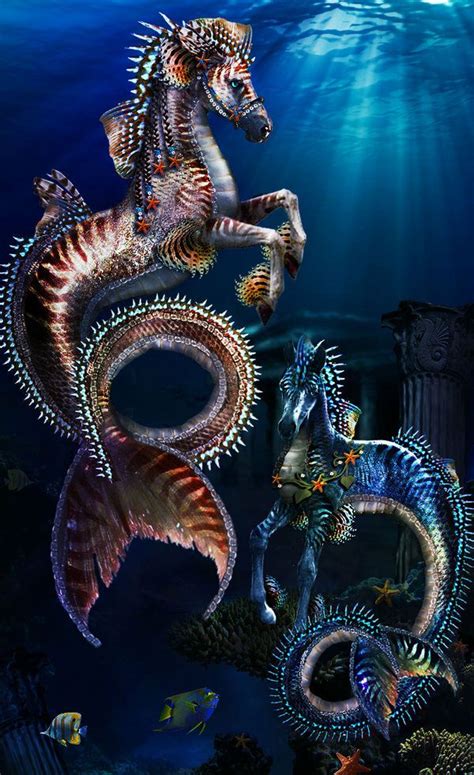 Hippocampus By Lunasea3d On Deviantart Mythical Creatures Art