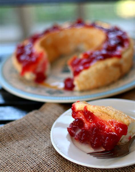 Angel Food Cake With Tart Cherry Topping High Heels To