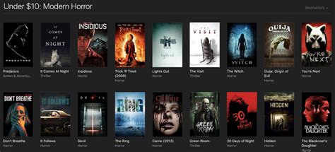 These horror films include psychological horrors, traditional horror, supernatural horror, slasher, and dramatic horror films. iTunes Celebrates Halloween With Horror Movie Sale of $5 ...