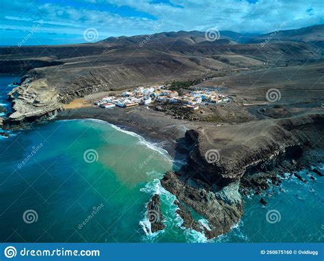 Aerial View Of The Atlantic Ocean And The Coastline In Ajuy Fuerteventura Island Drone