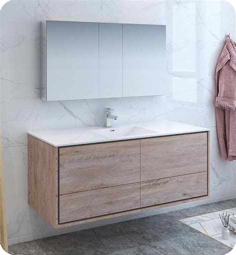 Learn more about our quality before you buy! 60" Rustic Natural Wood Wall Hung Single Sink Modern ...