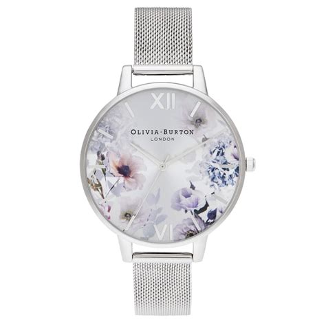 Olivia Burton Big Dial Silver Mesh Watch Watches From T And Wrap Uk