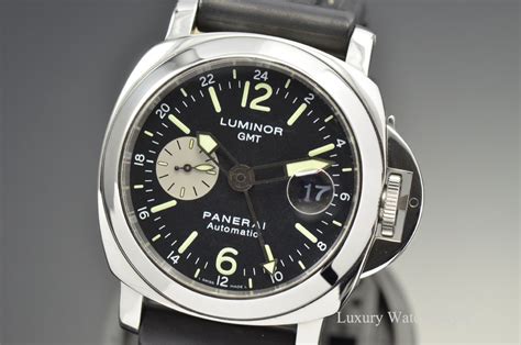Mens Panerai Luminor Gmt Stainless Steel Automatic Watch Pam 88 H