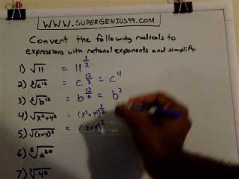 6 4 \sqrt {64} √ 6 4. Converting radicals (roots) to fractional (rational ...