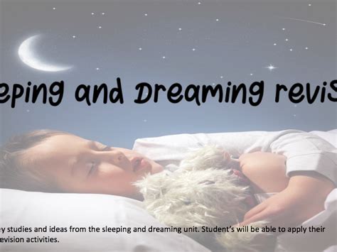 Gcse Psychology Edexcel Sleeping And Dreaming Revision Lesson
