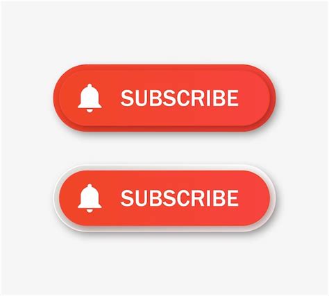 Premium Vector Youtube Subscribe Button With Notification Bell Icon