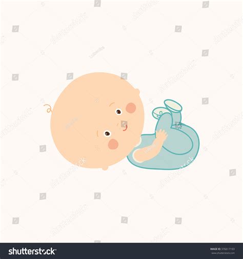 Cute Baby Lying Down Toddler Boy Stock Vector 376617193 Shutterstock