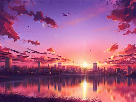 1024x768 Anime Sunset Scene 1024x768 Resolution Hd 4k Wallpapers