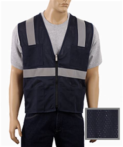 Not only do the small holes make the fabric lightweight and comfortable, they still give way to vests with high visibility. Navy Blue Hi visible mesh safety vest