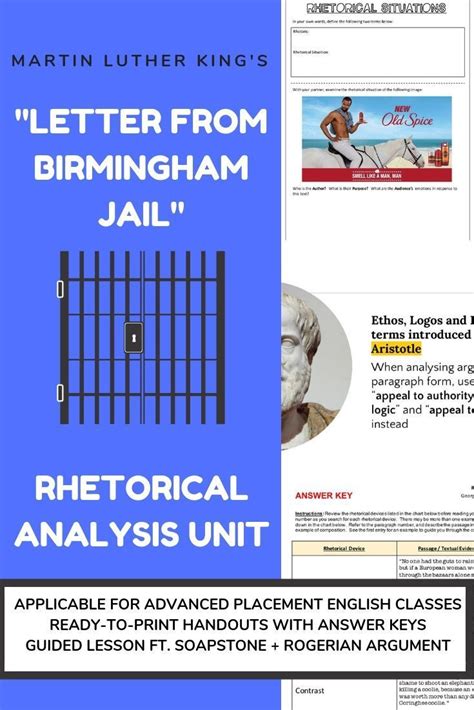 By this time, king's letter from birmingham jail had begun to appear in publications across the country. Rhetorical Analysis BUNDLE Martin Luther King Jr. "Letter ...