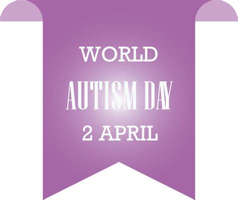 Autism Awareness Day Violet Purple Text For World Autism Awareness Day