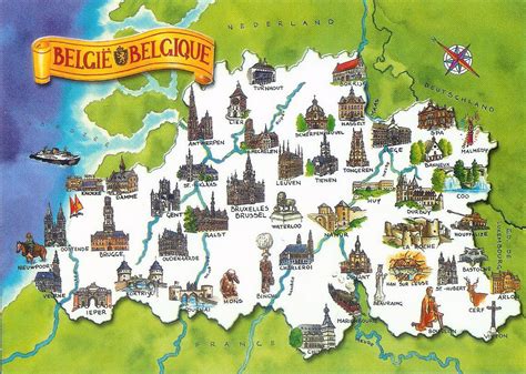 Detailed Tourist Map Of Belgium Belgium Detailed Tourist Map Vidiani