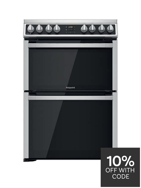 Hotpoint Hdm67v8d2cx 60cm Wide Freestanding Double Oven Electric Cooker