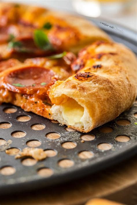 Homemade Stuffed Crust Pepperoni Pizza Sugar Salt Magic
