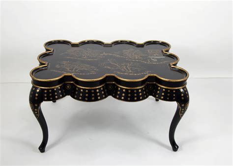 Everyone will be impressed how fantastic it looks in. Chinoiserie Hand-Painted Black Lacquer Coffee Table with ...