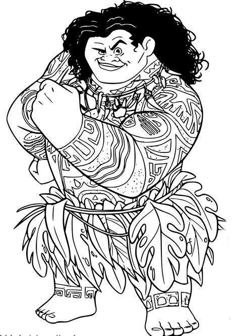 Coloriage Vaiana Maui à imprimer