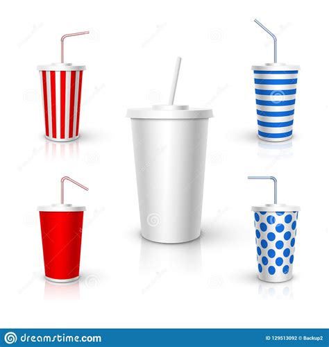 Download Plastic Cup With Tube Mockup. Vector Realistic Design Elements. Stock Vector - Illustration of ...