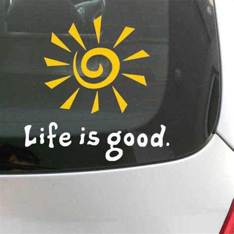 Discount Fun Life Is Good Rising Sun Decal Window Car Laptop Sticker