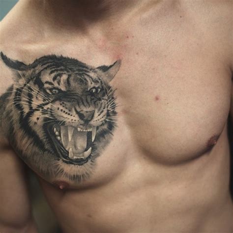 Tiger Chest Tattoo Designs Ideas And Meaning Tattoos For You