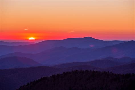 Beautiful Sunset Seen Atop Clingmans Dome Mountain Sunset Sunrise