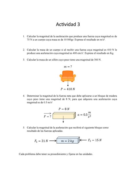 Actividad Fisica Actividad Calcular La Magnitud De La