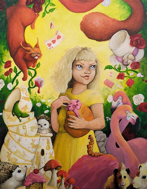 Alice In Wonderland Acrylic Painting Wall Art Etsy