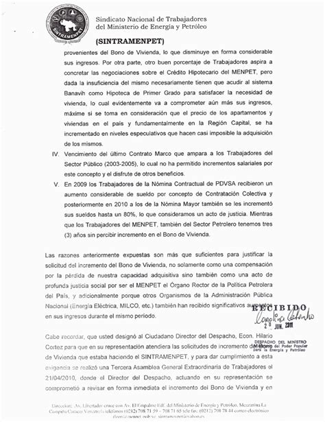 Ajupemenpet Carta Al Ministro 28 De Junio Solicitud Aumento Bono De