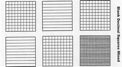 Free Blank Decimal Grids For Tenths Hundreths And Thousandths On This