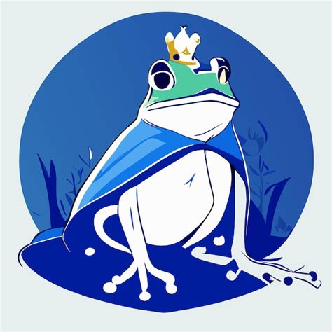 Premium Vector Frog Prince Vector Illustration Flat