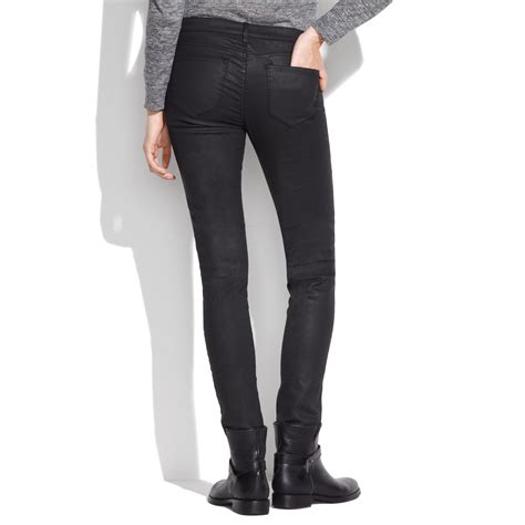 Lyst Madewell Skinny Skinny Coated Jeans In Black