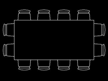 Mesa De Comedor Bloque Autocad