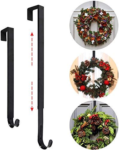 Kederwa 2 Pack Adjustable Wreath Hanger Over The Door Wreath Holder
