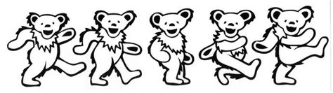 Bandw Grateful Dead Dancing Bears Sticker 225 Tall X 9 Wide Jerry