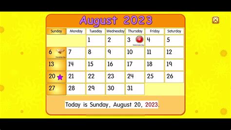 August 20 2023 Starfall Calendar Youtube