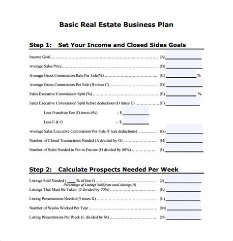 Real Estate Investment Plan Template