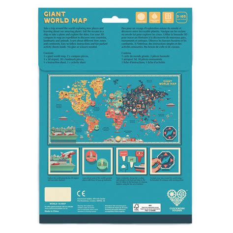 Giant World Map Oscar And B Unique Ts For Children