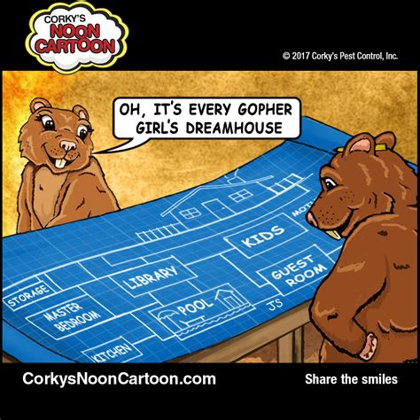 Learn various pest control tips, tactics, tricks, and more. Gopher Cartoons | Corky's Pest Control Services | San ...