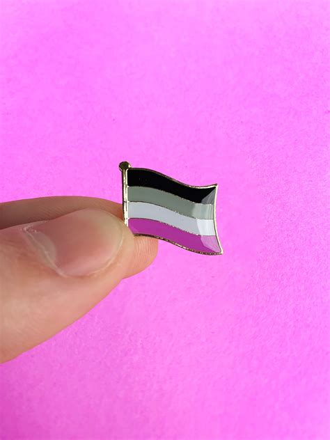 Mini Asexual Pride Flag Pin Enamel Badge Rainbow Inclusive Etsy