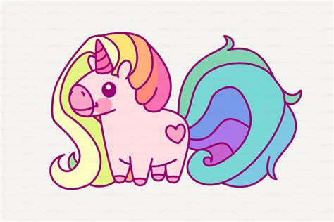 Vector Cute Rainbow Unicorn By Windmade Thehungryjpeg