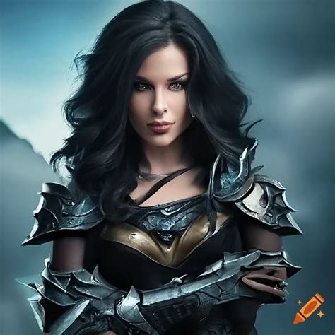 Determined Female Warrior In Dragon Armor On Craiyon