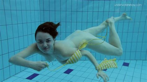 Busty Brunette Teen Babe From Russia Strips Underwater Video
