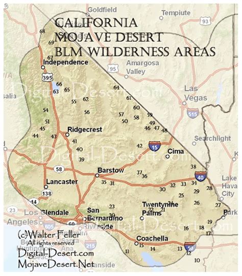 Mojave Desert Wilderness Map