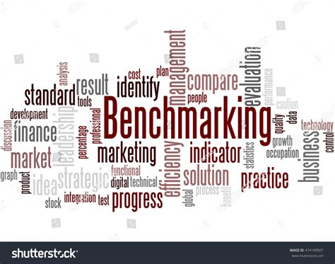 Benchmarking Word Cloud Concept On White Stock Illustration 474199507